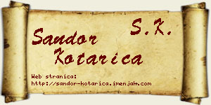 Šandor Kotarica vizit kartica